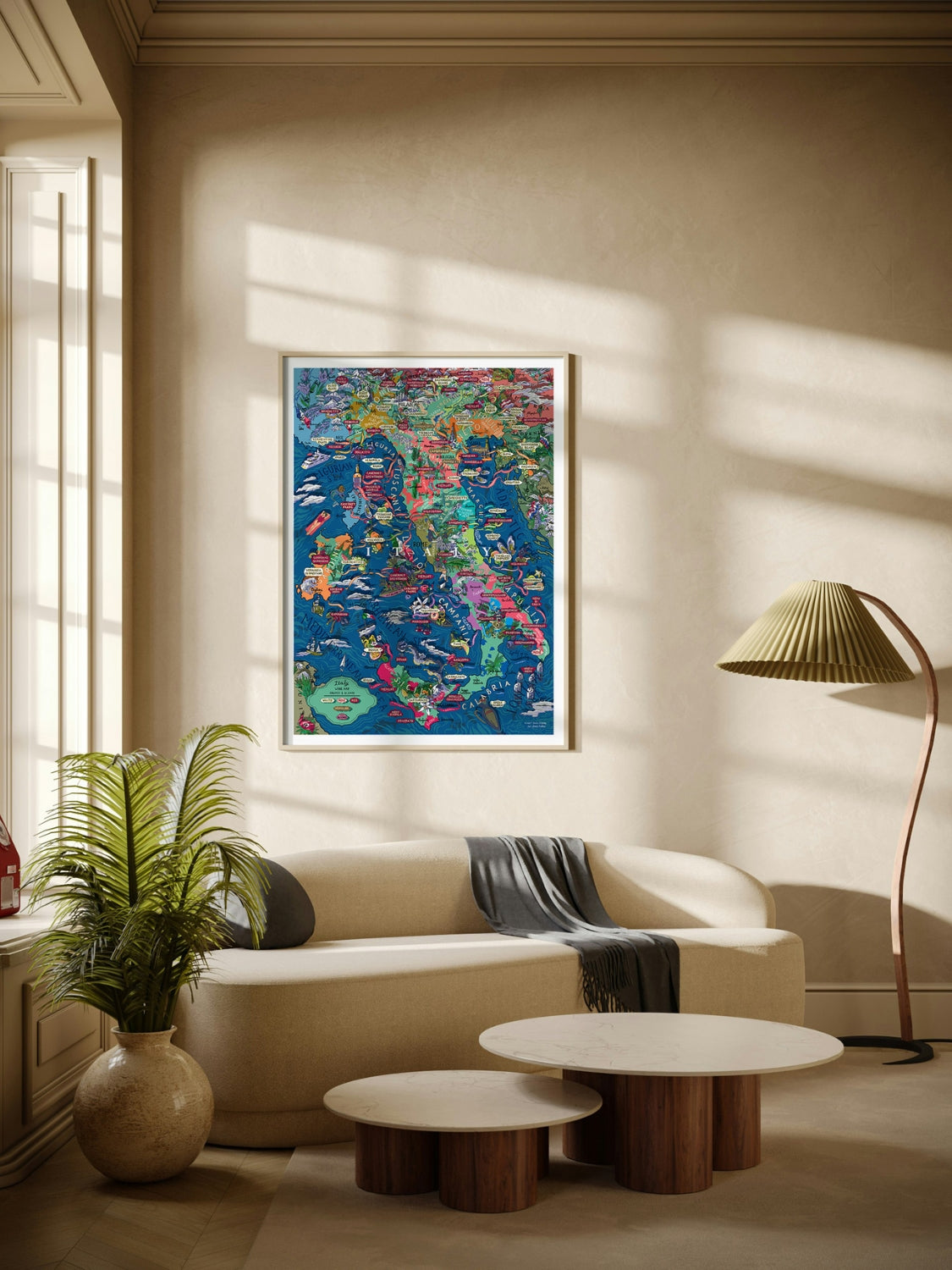 Poster - Italy Wine Map