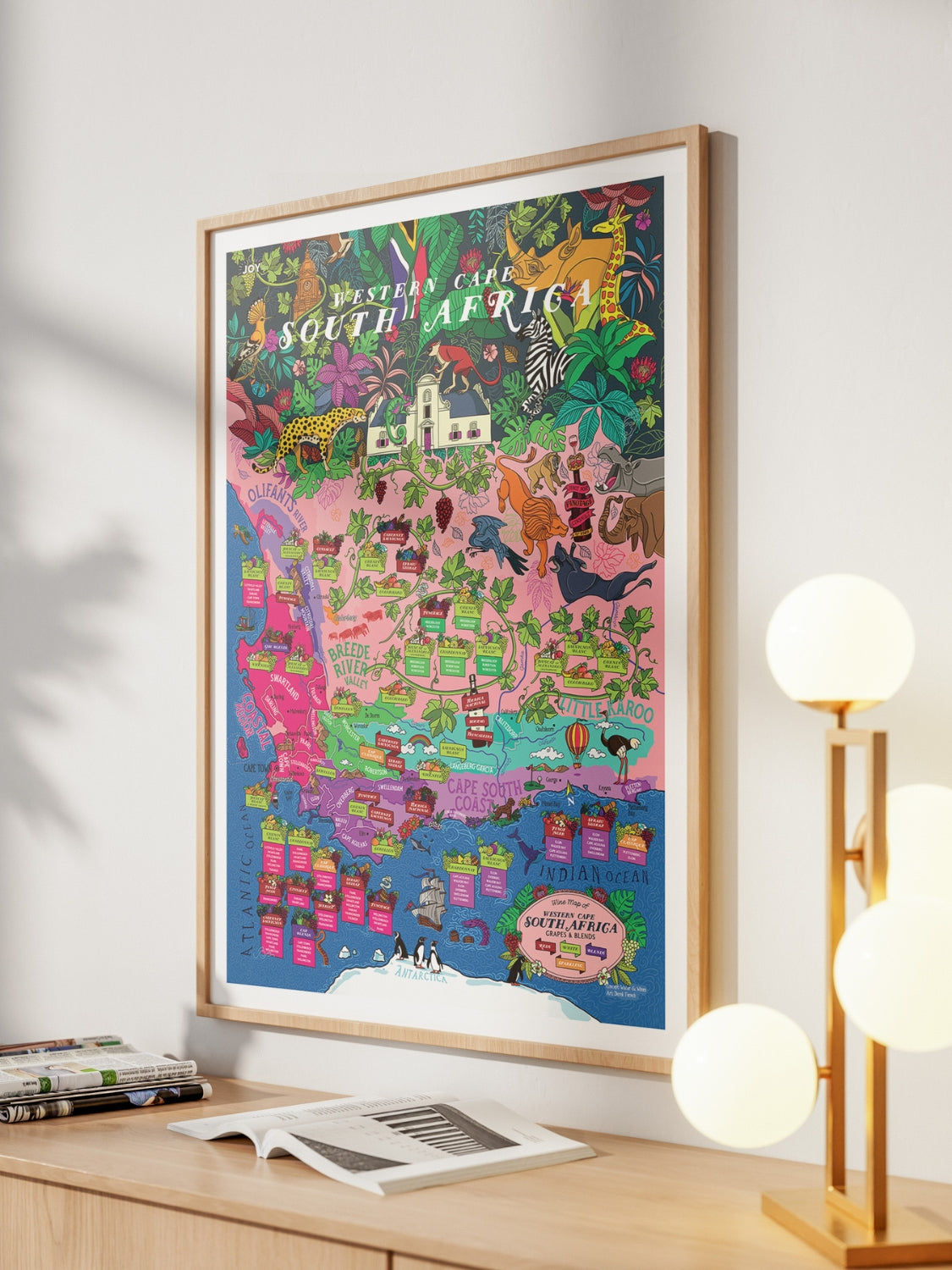 Poster - South Africa Wine Map