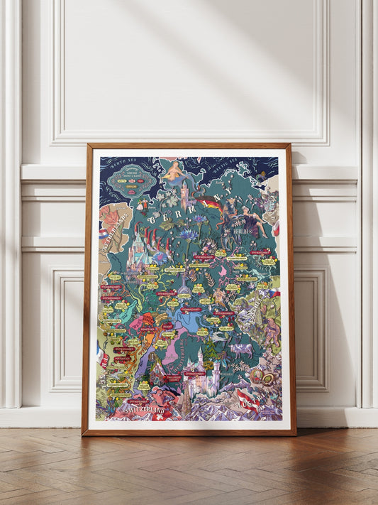 Poster - Germany Wine Map