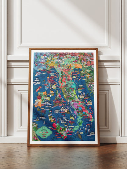 Poster - Italy Wine Map
