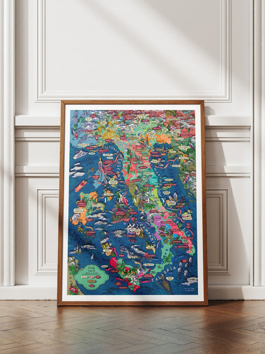 Poster - Italy Wine Map