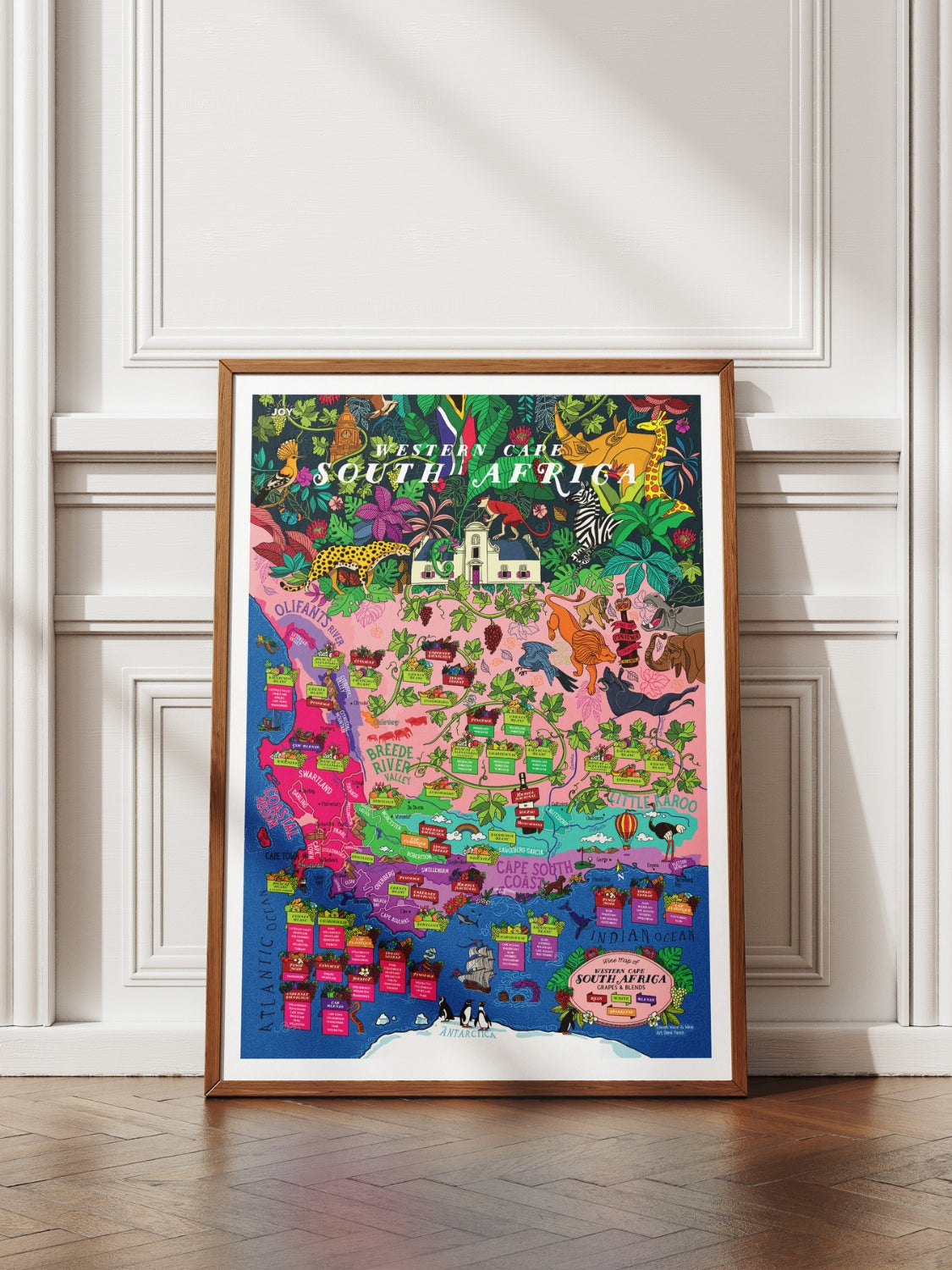 Poster - South Africa Wine Map