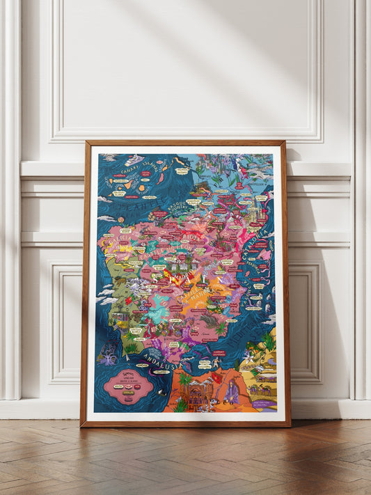 Poster - Spain Wine Map