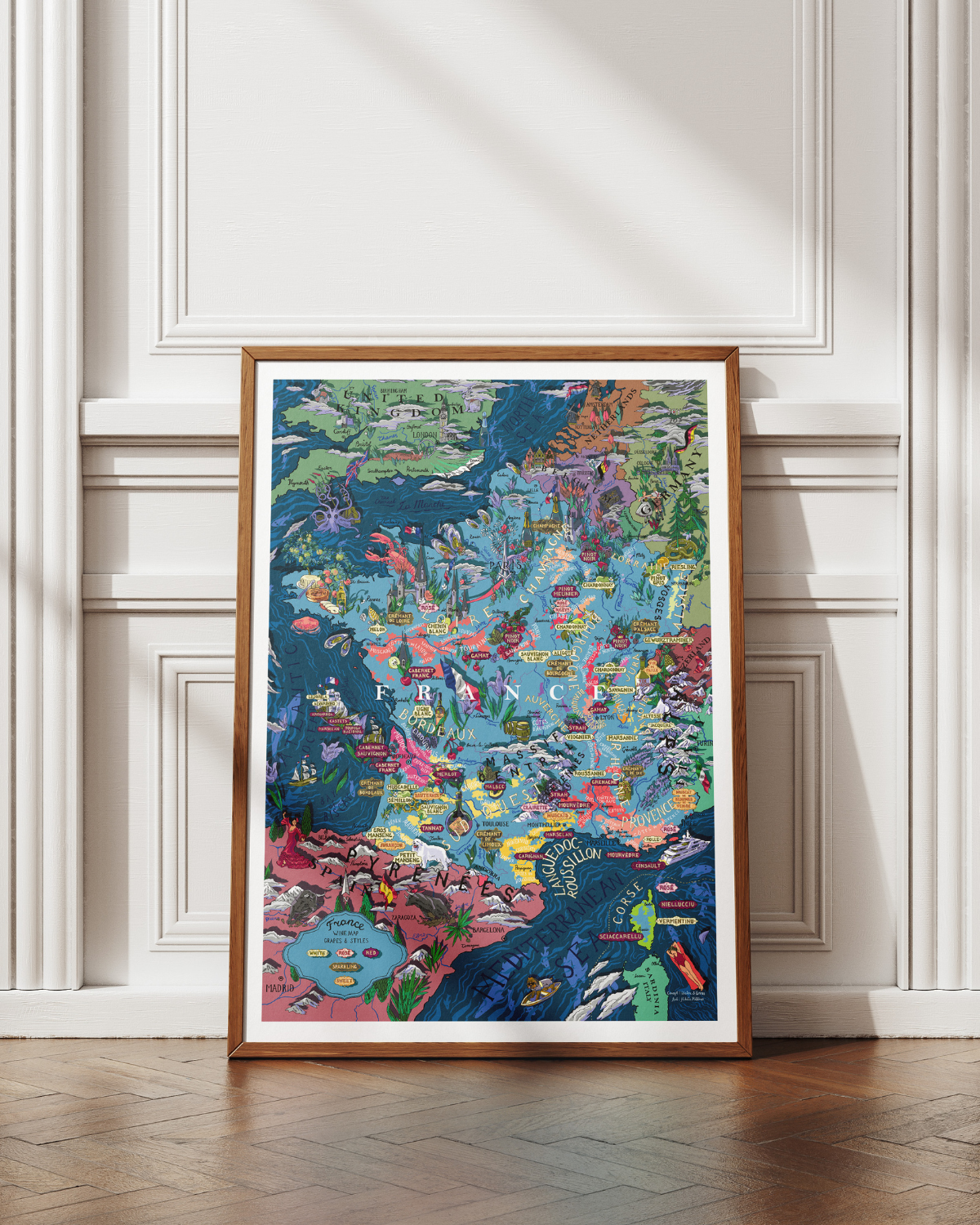 Poster - France Wine Map