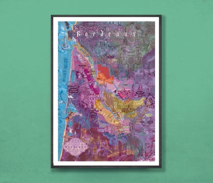 Poster - Bordeaux Wine Map