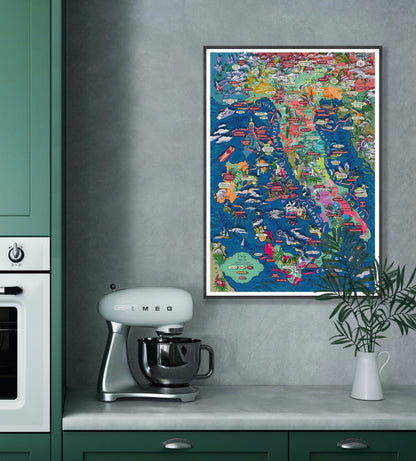 Poster - Italy Wine Map