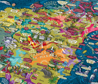 Poster - Spain Wine Map