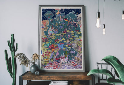 Poster - Germany Wine Map