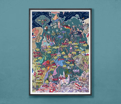 Poster - Germany Wine Map