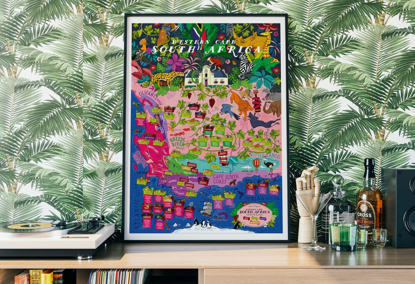 Poster - South Africa Wine Map