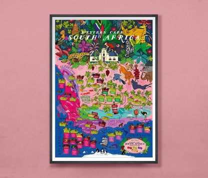 Poster - South Africa Wine Map