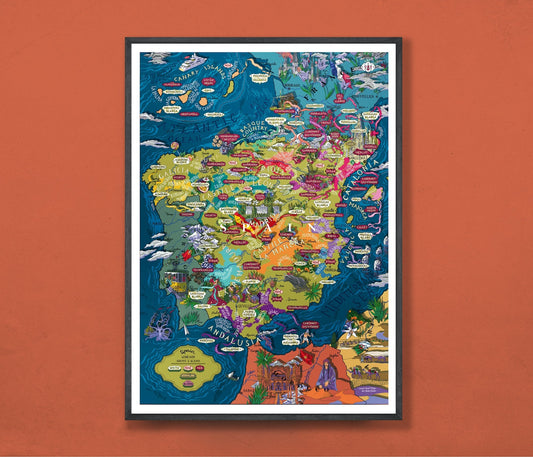 Poster - Spain Wine Map