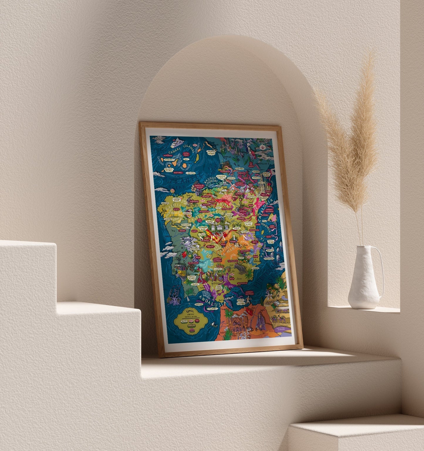 Poster - Spain Wine Map