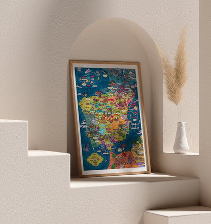 Poster - Spain Wine Map